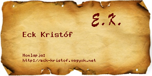 Eck Kristóf névjegykártya