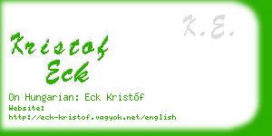 kristof eck business card